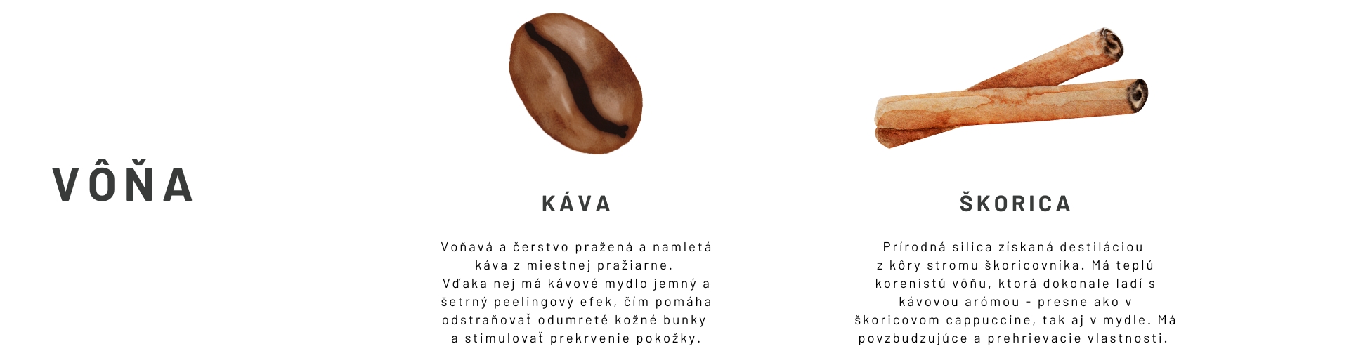 mydlo káva - podrobný popis
